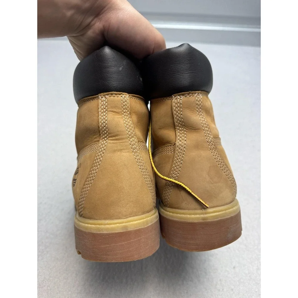 Timberland Boots Mens Size 10 Wheat Nubuck Leather 6 Inch Work Waterproof 10061